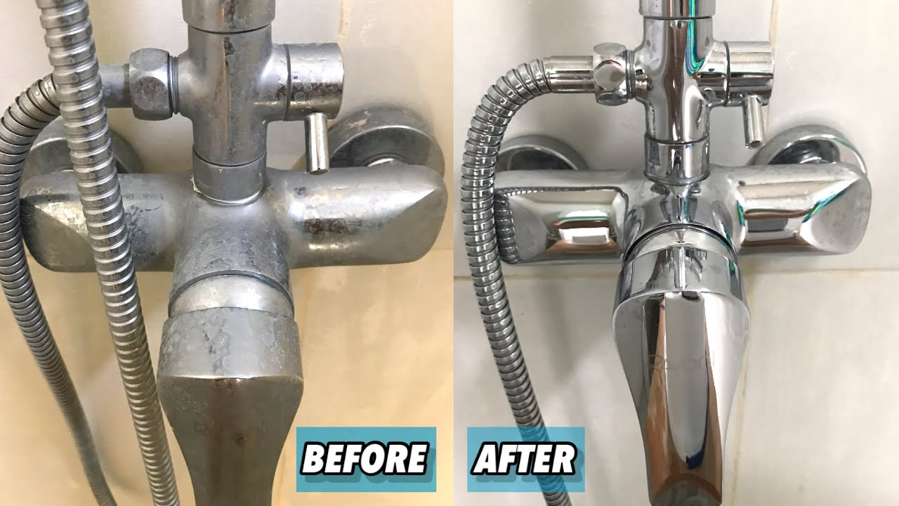 How to Clean Water Stains from Stainless steel Taps || Shower Tap ||  Bathroom DIY | Home Hacks - YouTube